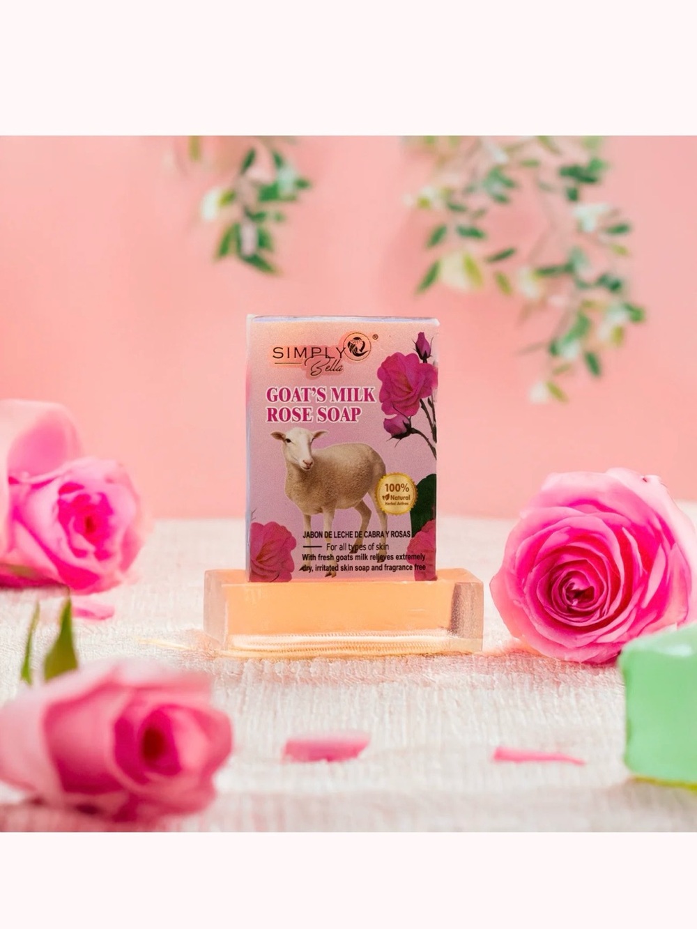 Simply Bella Goat’s Milk Rose Soap – 100g, New